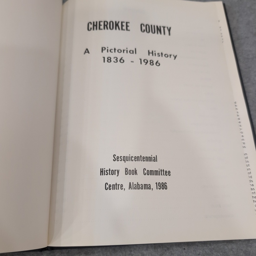 Cherokee County Alabama A Pictorial History 1836-1986 Hardcover Book Centre - Picture 2 of 6